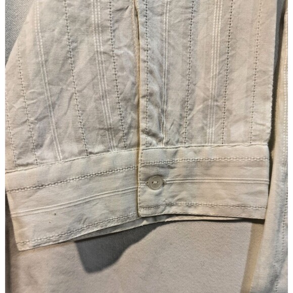 Orvis Ivory Striped Semi Sheer Blouse, Size XL - Picture 11 of 11